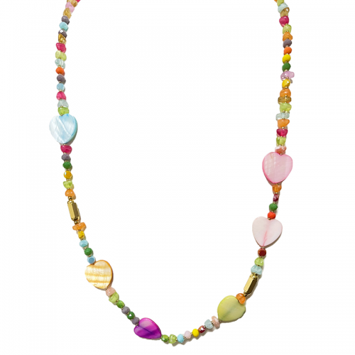 COLLANA LUNGA CON CRISTALLI E CUORI - YNK221184D672