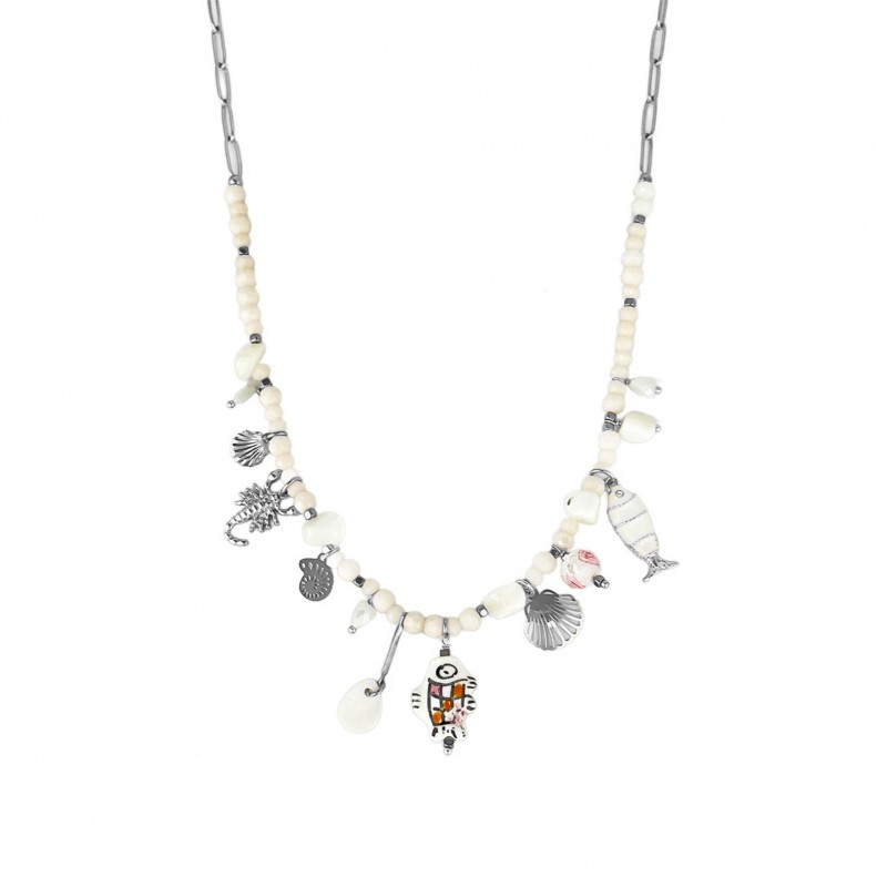 COLLANA CON PESCIOLINO E PENDENTI MARINI - YNK231184E300 