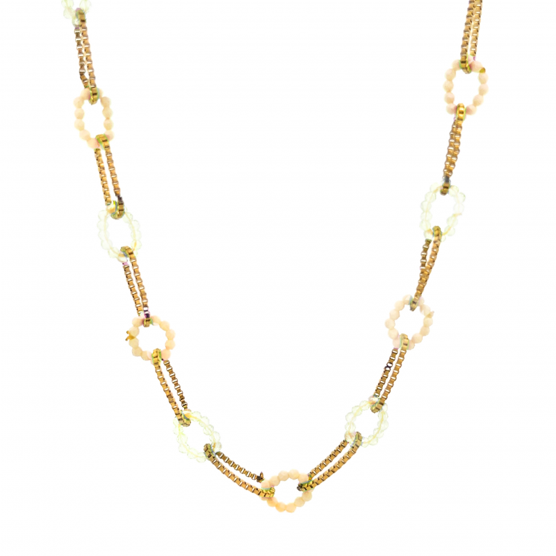 COLLANA AD ANELLI CON CRISTALLO - YNK23120F121