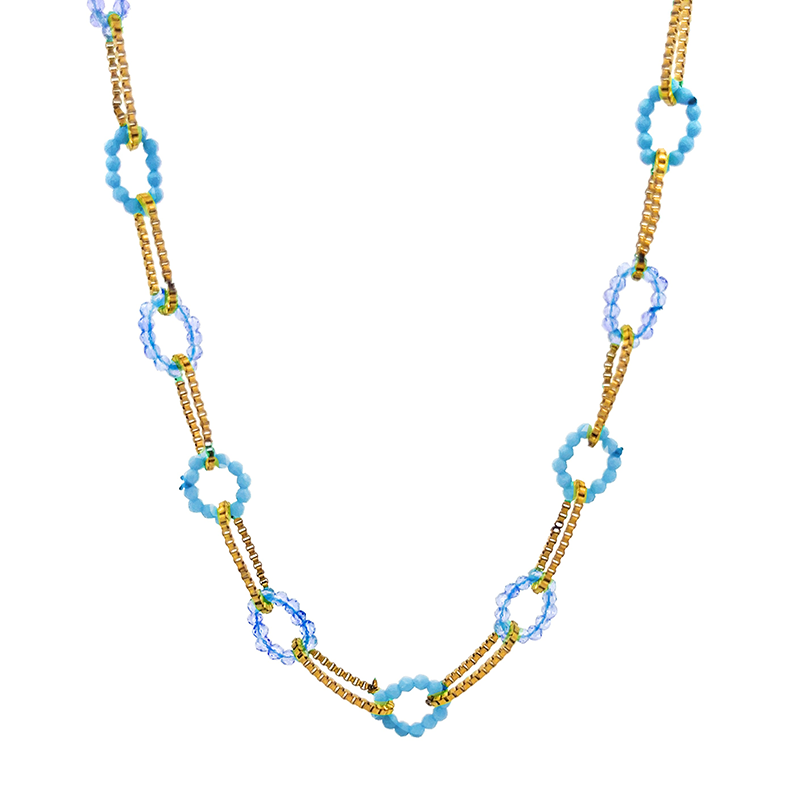 COLLANA AD ANELLI CON CRISTALLO - YNK23120F121