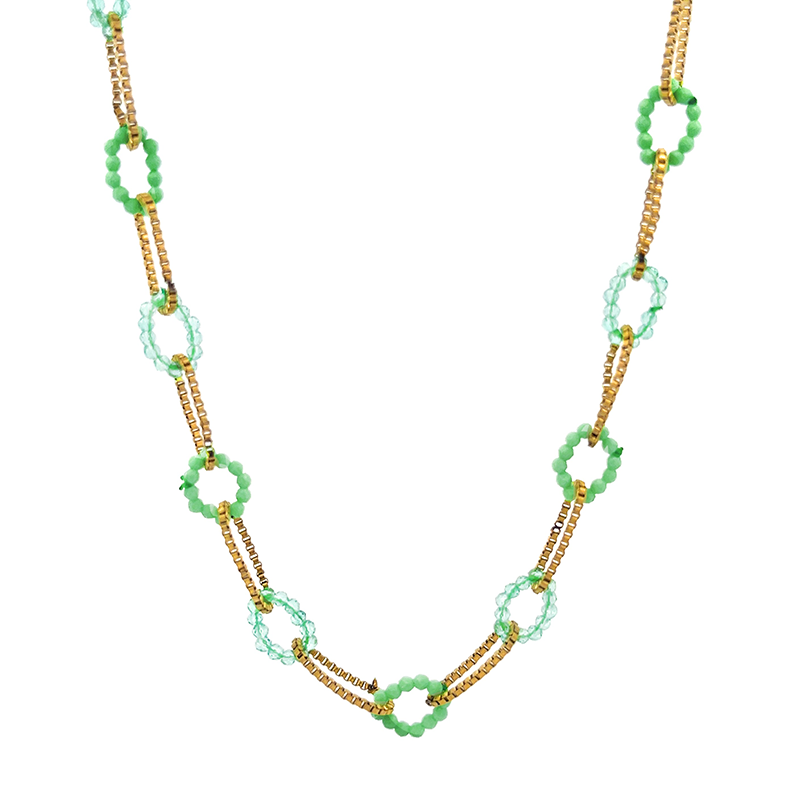 COLLANA AD ANELLI CON CRISTALLO - YNK23120F121