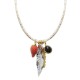 COLLANA IN CORDA DI PELLE MACULATA CON PENDENTI - YNK24112B714 COLLANA IN CORDA DI PELLE MACULATA CON PENDENTI - YNK24112B714