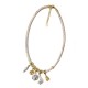 COLLANA IN CORDA DI PELLE MACULATA CON PENDENTI - YNK24116B713 COLLANA IN CORDA DI PELLE MACULATA CON PENDENTI - YNK24116B713