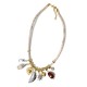 COLLANA IN CORDA DI PELLE MACULATA CON PENDENTI - YNK241184B715 COLLANA IN CORDA DI PELLE MACULATA CON PENDENTI - YNK241184B715