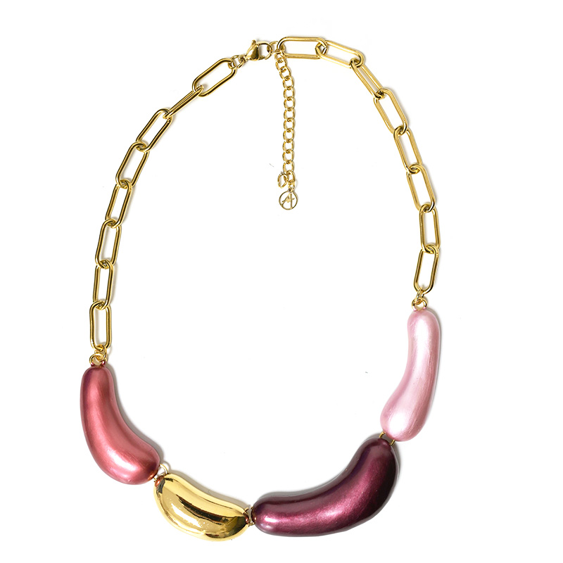 COLLANA CON ELEMENTI SMALTATI DALLE FORME ORGANICHE - YNK241344B710