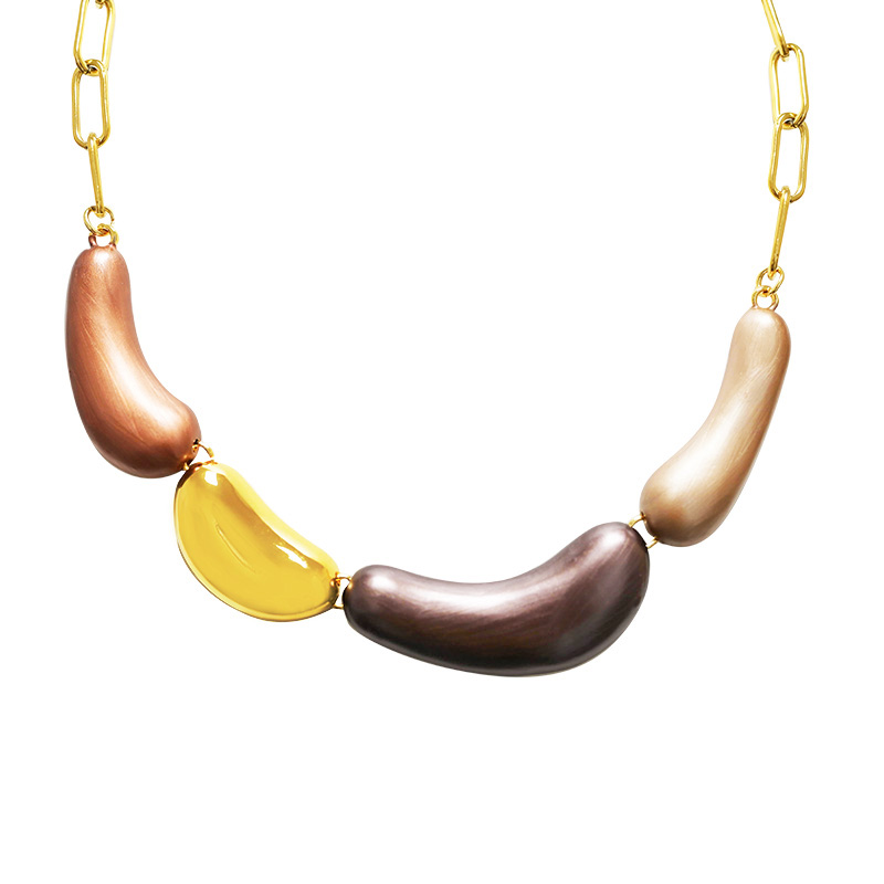 COLLANA CON ELEMENTI SMALTATI DALLE FORME ORGANICHE - YNK241344B710