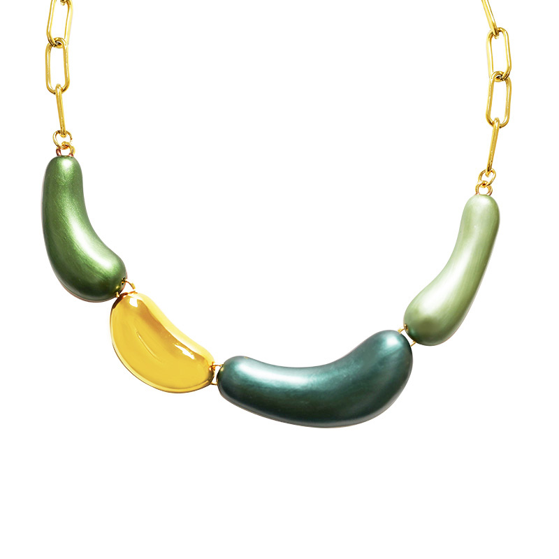 COLLANA CON ELEMENTI SMALTATI DALLE FORME ORGANICHE - YNK241344B710