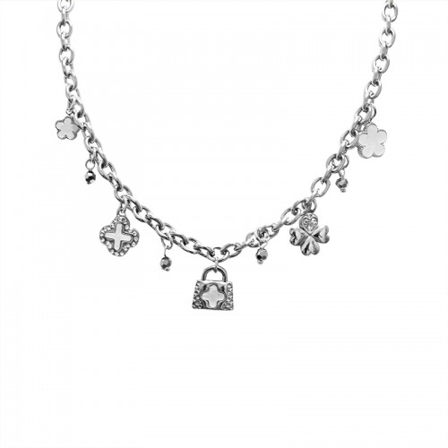 COLLANA A CATENA CON CHARMS E CRISTALLI - YNK241344B716