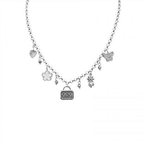 COLLANA A CATENA CON CHARMS E CRISTALLI - YNK241344B718