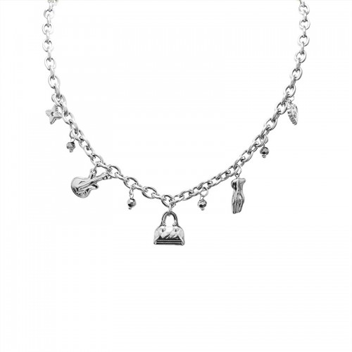 COLLANA A CATENA CON CHARMS E CRISTALLI - YNK241344B720