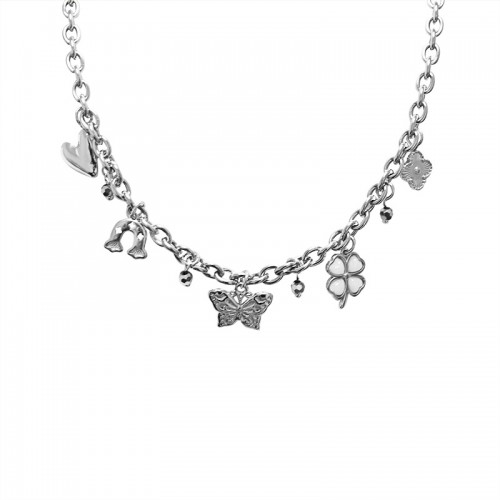 COLLANA A CATENA CON CHARMS E CRISTALLI - YNK241344B722