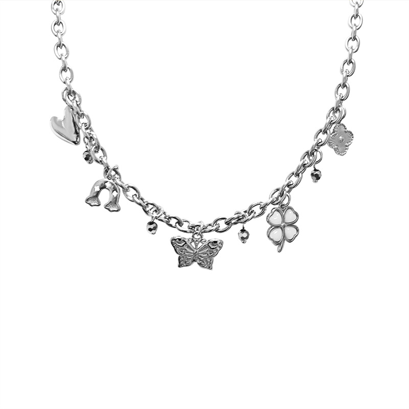 COLLANA A CATENA CON CHARMS E CRISTALLI - YNK241344B722