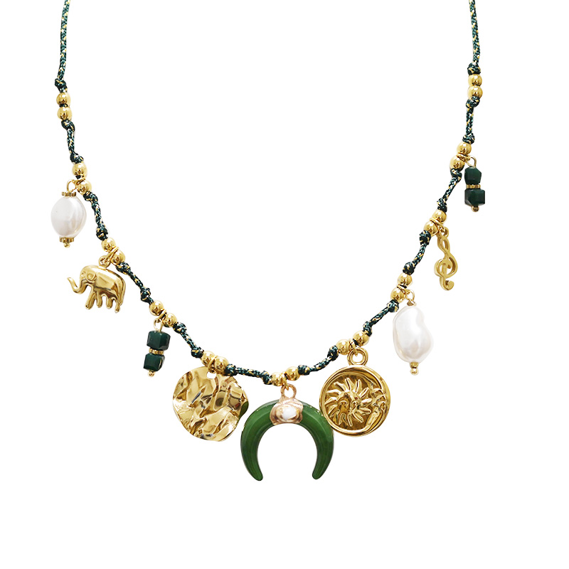 COLLANA FILO IN TESSUTO CON CHARMS CORNO MEZZALUNA - YNK241344B842 COLLANA FILO IN TESSUTO CON CHARMS CORNO MEZZALUNA - YNK241344B842