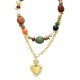 COLLANA DOPPIO FILO CON PERLINE E CATENA CON PENDENTE CUORE - YNK241424B696 COLLANA DOPPIO FILO CON PERLINE E CATENA CON PENDENTE CUORE - YNK241424B696