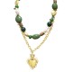 COLLANA DOPPIO FILO CON PERLINE E CATENA CON PENDENTE CUORE - YNK241424B696 COLLANA DOPPIO FILO CON PERLINE E CATENA CON PENDENTE CUORE - YNK241424B696