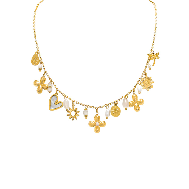 CHAIN ​​NECKLACE WITH CHARMS - YNK241504A997