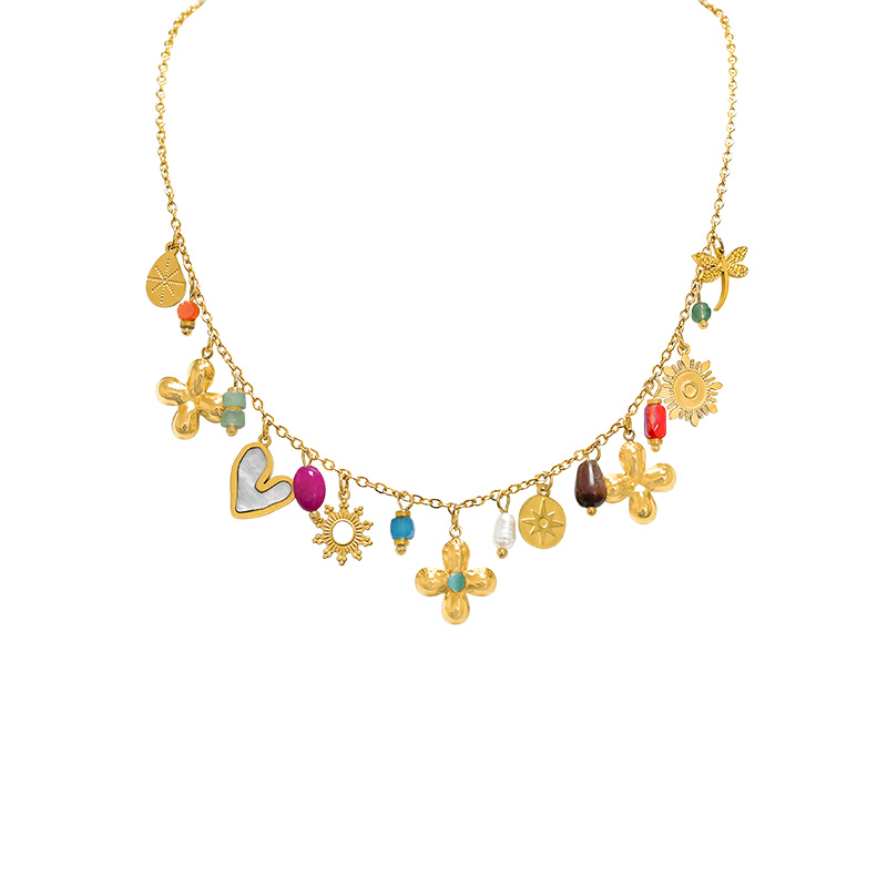 CHAIN ​​NECKLACE WITH CHARMS - YNK241504A997