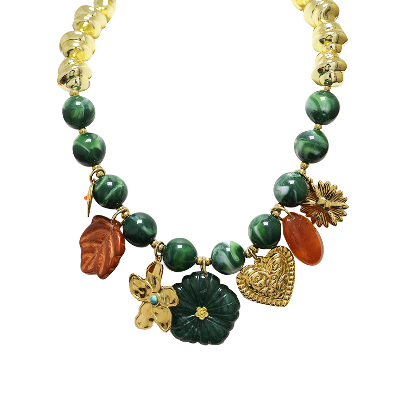 COLLANA DI PERLINE IN PLASTICA CON CHARMS - YNK241504B694 COLLANA DI PERLINE IN PLASTICA CON CHARMS - YNK241504B694