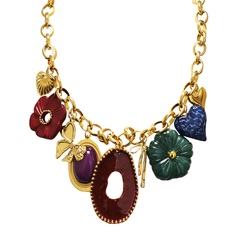 COLLANA A CATENA CON CHARMS IN PLASTICA - YNK241504B695 COLLANA A CATENA CON CHARMS IN PLASTICA - YNK241504B695