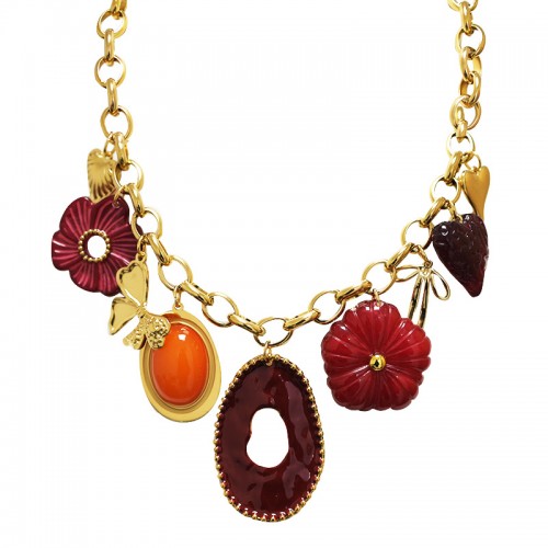 COLLANA A CATENA CON CHARMS IN PLASTICA - YNK241504B695