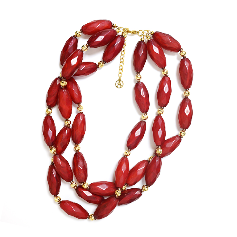 COLLANA TRE FILI DI PERLINE IN PLASTICA - YNK241504B726 COLLANA TRE FILI DI PERLINE IN PLASTICA - YNK241504B726