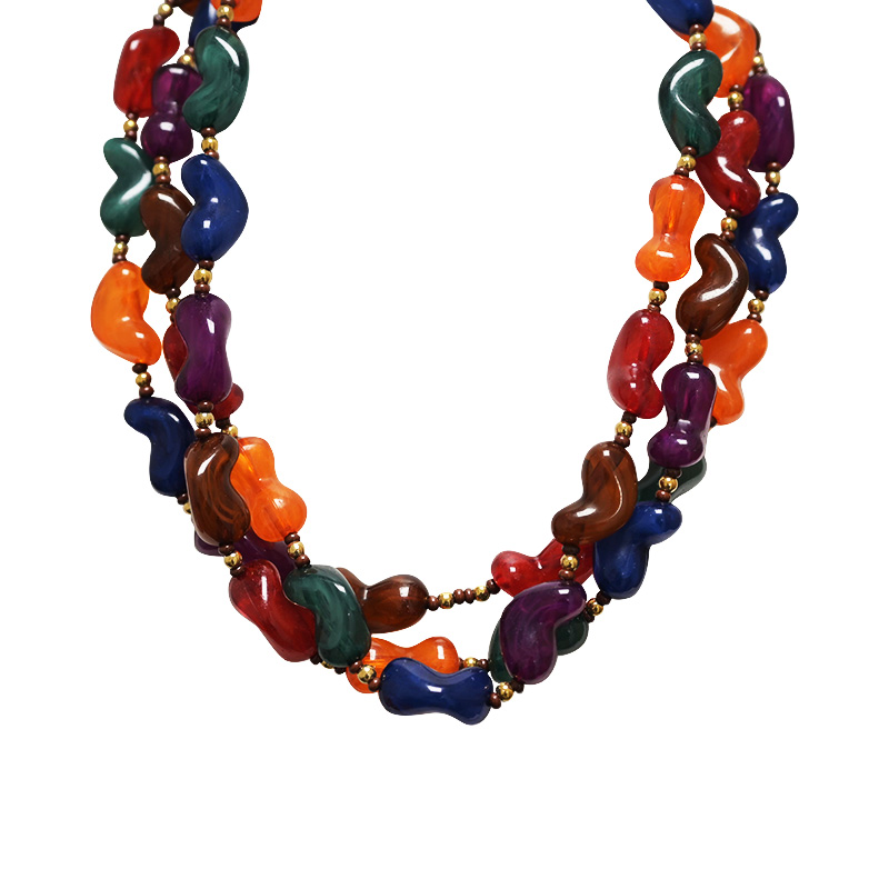 COLLANA DI PERLINE IN PLASTICA A TRE FILI - YNK241504B727 COLLANA DI PERLINE IN PLASTICA A TRE FILI - YNK241504B727