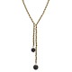 COLLANA LARIAT INTRECCIATA DORATA CON PERLINE SMALTATE E PENDENTI SFERICI - YNK241504B832