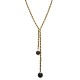 COLLANA LARIAT INTRECCIATA DORATA CON PERLINE SMALTATE E PENDENTI SFERICI - YNK241504B832