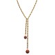 COLLANA LARIAT INTRECCIATA DORATA CON PERLINE SMALTATE E PENDENTI SFERICI - YNK241504B832
