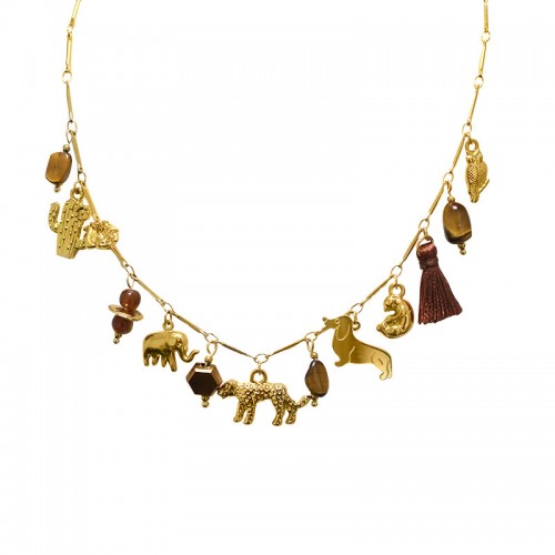 COLLANA A CATENA CON CHARMS ANIMALI - YNK241584B828