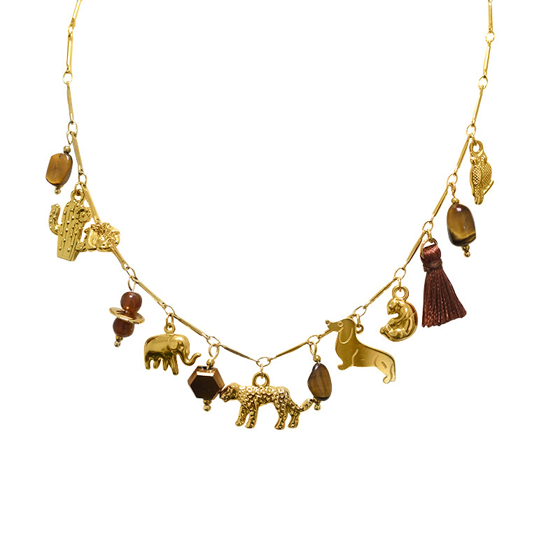 COLLANA A CATENA CON CHARMS ANIMALI - YNK241584B828