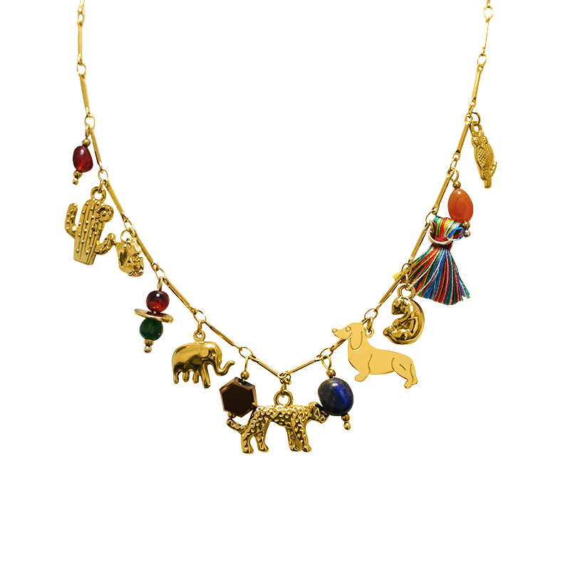 COLLANA A CATENA CON CHARMS ANIMALI - YNK241584B828