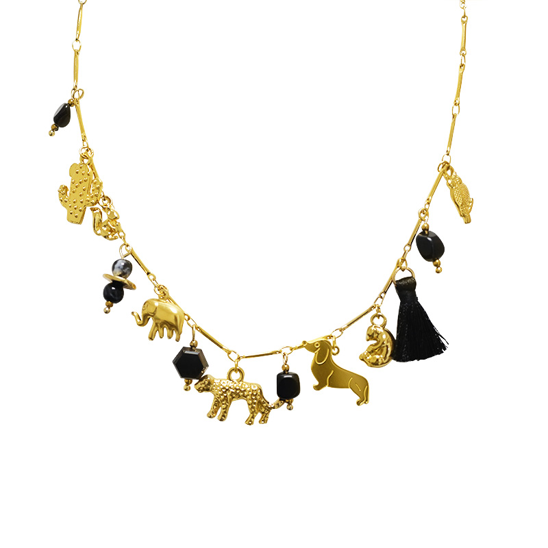 COLLANA A CATENA CON CHARMS ANIMALI - YNK241584B828