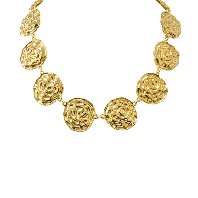 COLLANA STATEMENT CON TONDI MARTELLATI - YNK24160B724