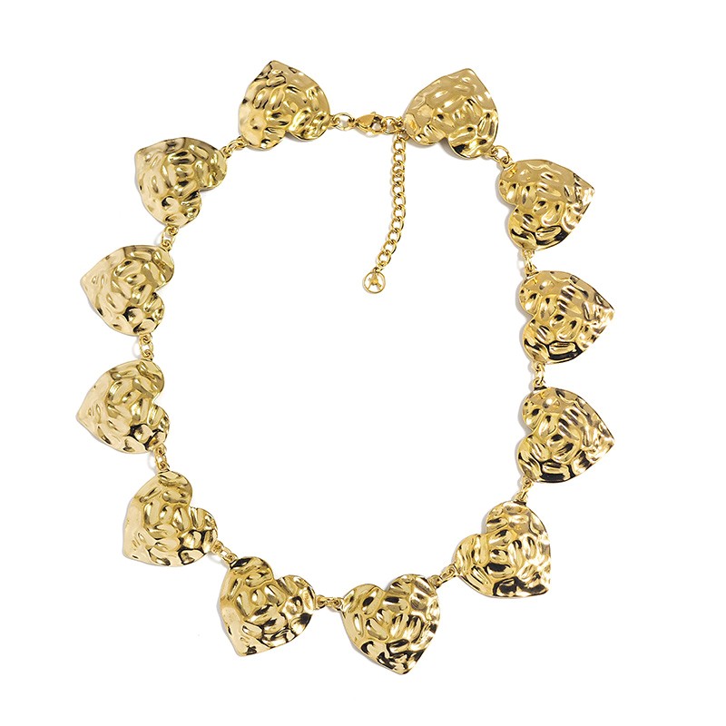 COLLANA STATEMENT CON CUORI MARTELLATI - YNK24160B725