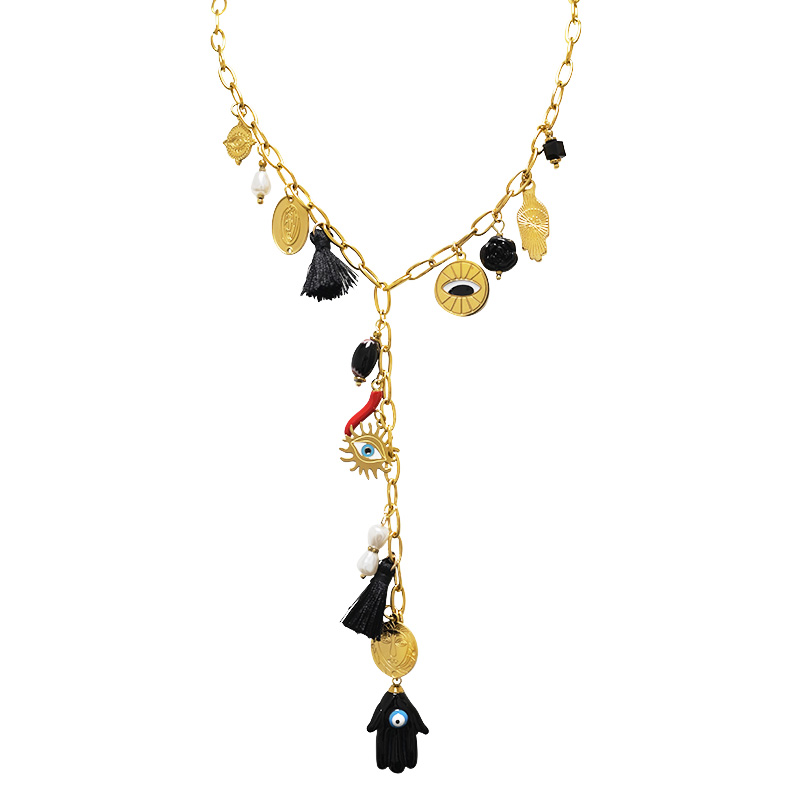 COLLANA A Y CON CHARMS MANO DI FATIMA - YNK24168B837