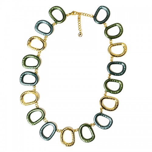 COLLANA CON ELEMENTI GEOMETRICI SMALTATI - YNK24176B711