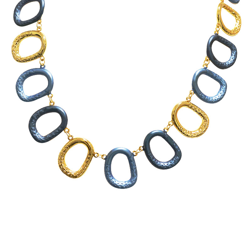 COLLANA CON ELEMENTI GEOMETRICI SMALTATI - YNK24176B711