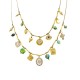 COLLANA DOPPIO FILO IN TESSUTO CON CHARMS - YNK24176B838