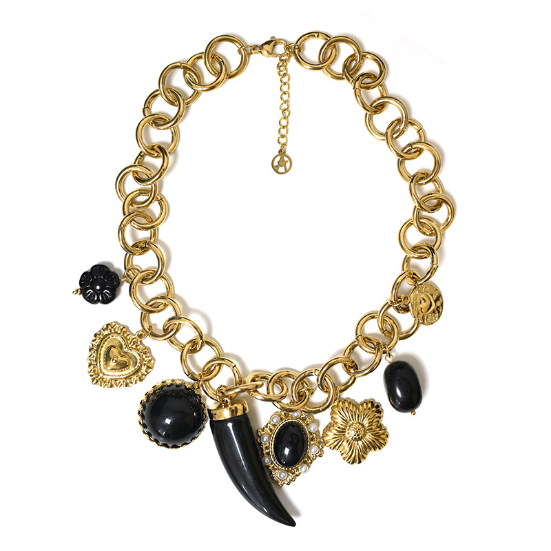 COLLANA A CATENA CON CHARMS CORNO - YNK24196B835