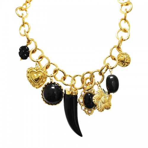 COLLANA A CATENA CON CHARMS CORNO - YNK24196B835