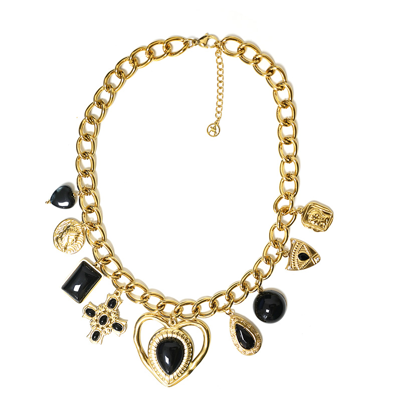 COLLANA A CATENA CON CHARMS CUORE - YNK24196B836