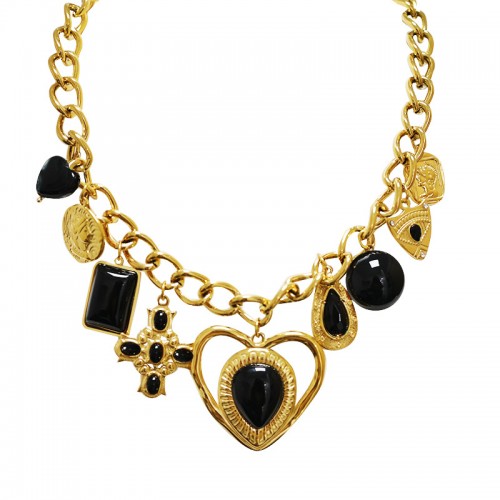 COLLANA A CATENA CON CHARMS CUORE - YNK24196B836