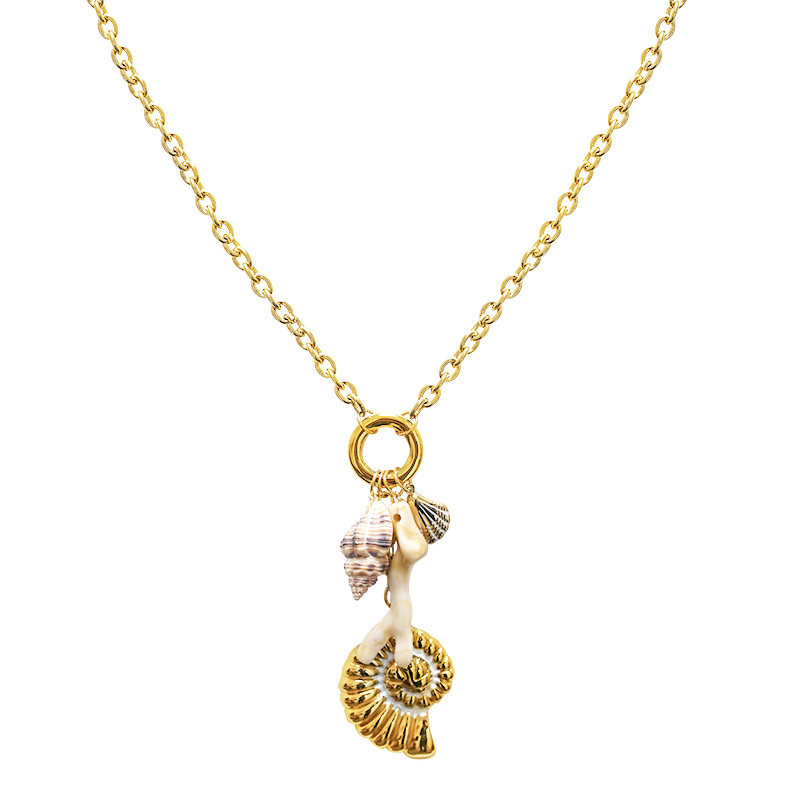 COLLANA LUNGA CON CIONDOLI CONCHIGLIE - YNK25116C383