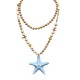 COLLANA LUNGA CON PERLINE IN PLASTICA E CIONDOLO STELLA MARINA - YNK25140C385