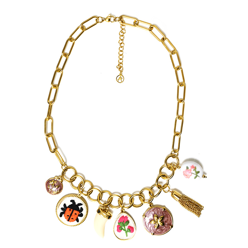 COLLANA A CATENA CON CHARMS - YNK25180C377