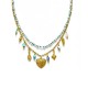 COLLANA DOPPIO FILO CON PIETRE COLORATE E CHARMS - YNK26150C727