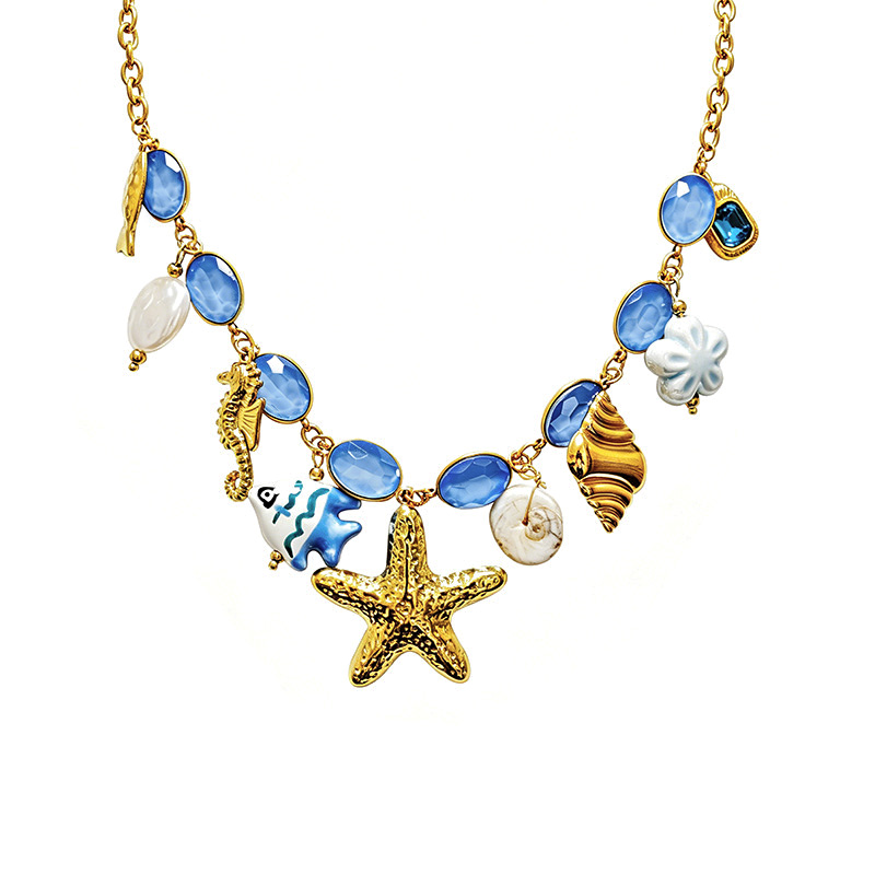 COLLANA CHARMS MARINI CON CRISTALLI COLORATI - YNK26190C729