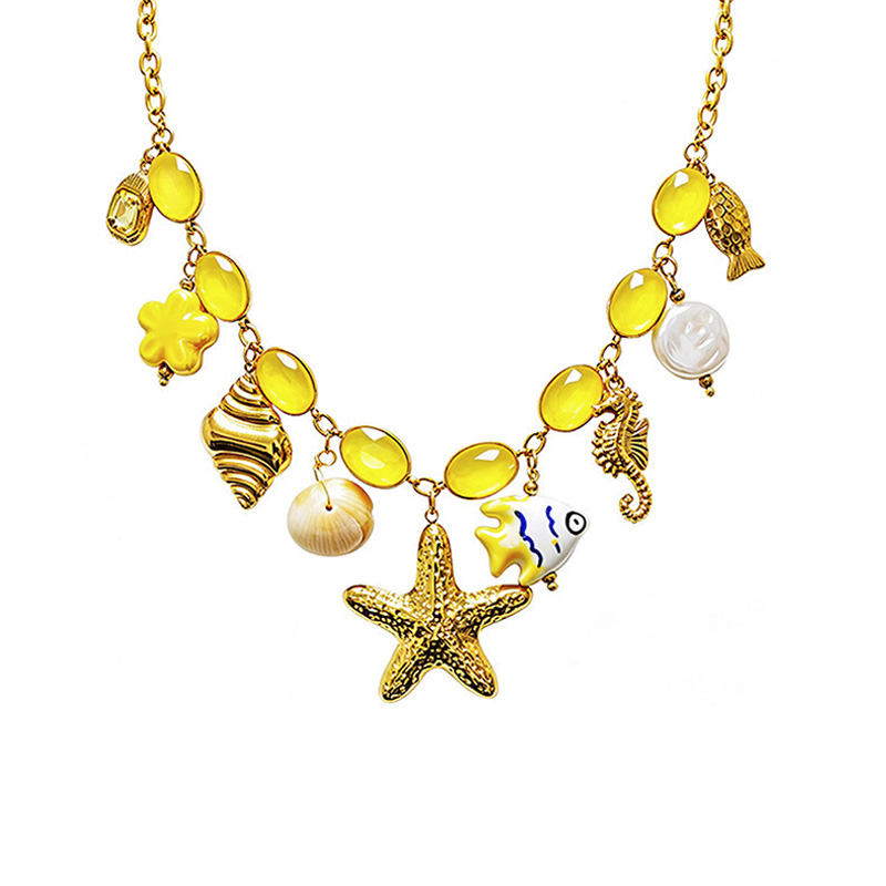 COLLANA CHARMS MARINI CON CRISTALLI COLORATI - YNK26190C729