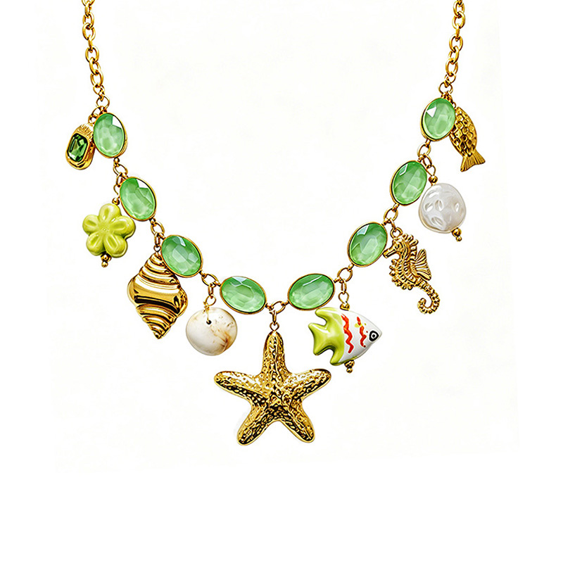 COLLANA CHARMS MARINI CON CRISTALLI COLORATI - YNK26190C729
